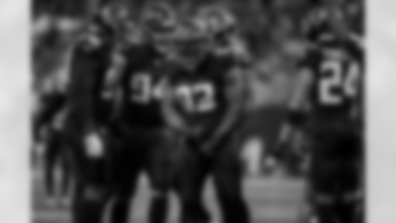 Atlanta Falcons defensive lineman Kentavius Street #93 makes a tackle during the Week 14 Game against the Seattle Seahawks at Mercedes-Benz Stadium in Atlanta, Georgia on Sunday, December 7, 2025. (Photo by Taylor McLaughlin/Atlanta Falcons)