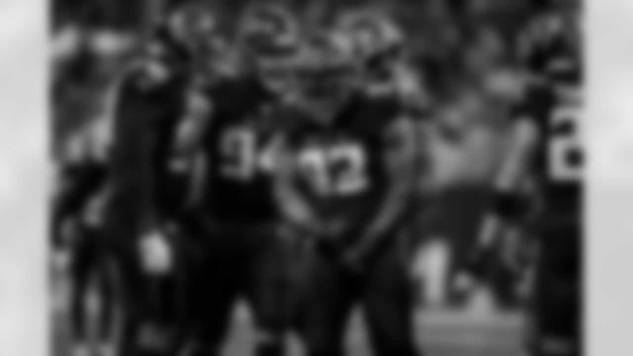 Atlanta Falcons defensive lineman Kentavius Street #93 makes a tackle during the Week 14 Game against the Seattle Seahawks at Mercedes-Benz Stadium in Atlanta, Georgia on Sunday, December 7, 2025. (Photo by Taylor McLaughlin/Atlanta Falcons)