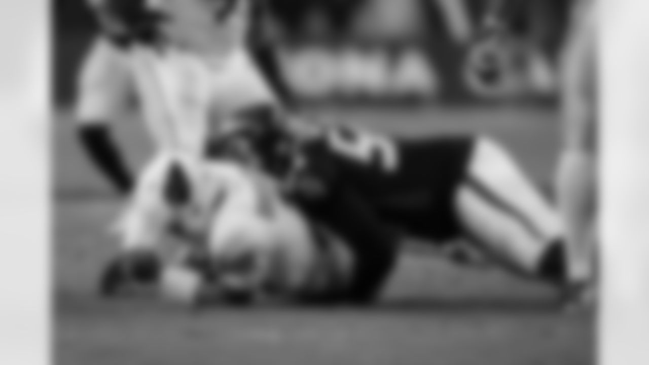 Atlanta Falcons defensive tackle Brandon Dorlus #54 makes a sack during the Week 16 Game against the Arizona Cardinals at State Farm Stadium in Glendale, Arizona on Sunday, December 21, 2025. (Photo by Taylor McLaughlin/Atlanta Falcons)