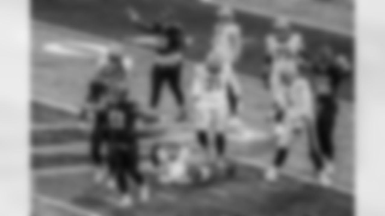 Atlanta Falcons defensive lineman Kentavius Street #93 celebrates during the Week 18 Game against the New Orleans Saints at Mercedes-Benz Stadium in Atlanta, Georgia on Sunday, January 4, 2026. (Photo by Steven Burroughs/Atlanta Falcons)