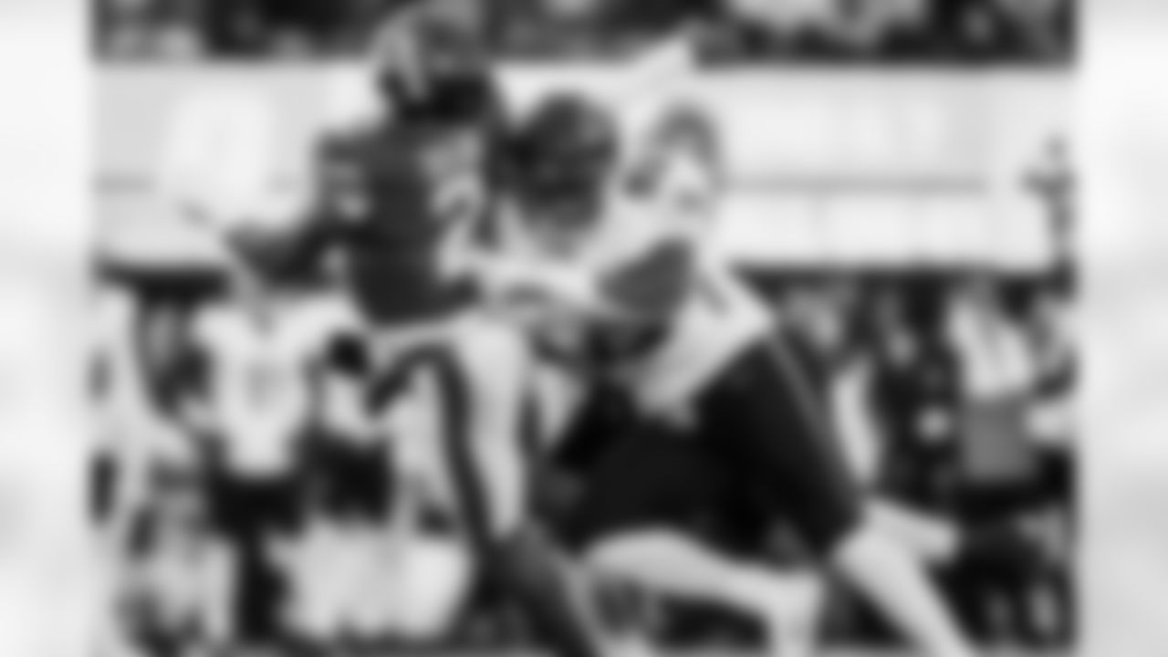 Atlanta Falcons defensive lineman Kentavius Street #93 hits the quarterback during the first quarter of the Week 13 Game against the New York Jets at Metlife Stadium in East Rutherford, New Jersey on Sunday, November 30, 2025. (Photo by Caean Couto/Atlanta Falcons)