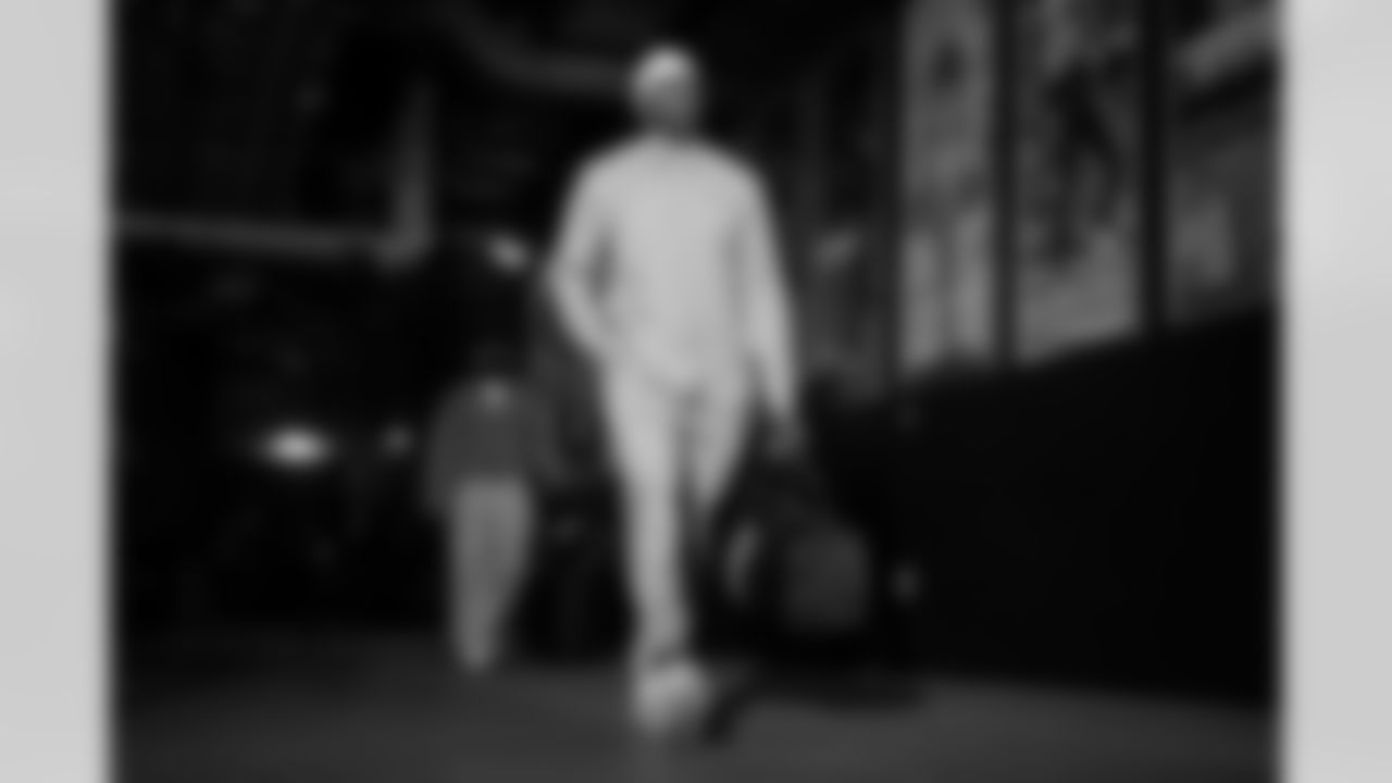 Atlanta Falcons quarterback Michael Penix Jr. #9 arrives before the Week 9 Game against the New England Patriots at Gillette Stadium in Foxborough, Massachusetts on Sunday, November 2, 2025. (Photo by Jay Bendlin/Atlanta Falcons)