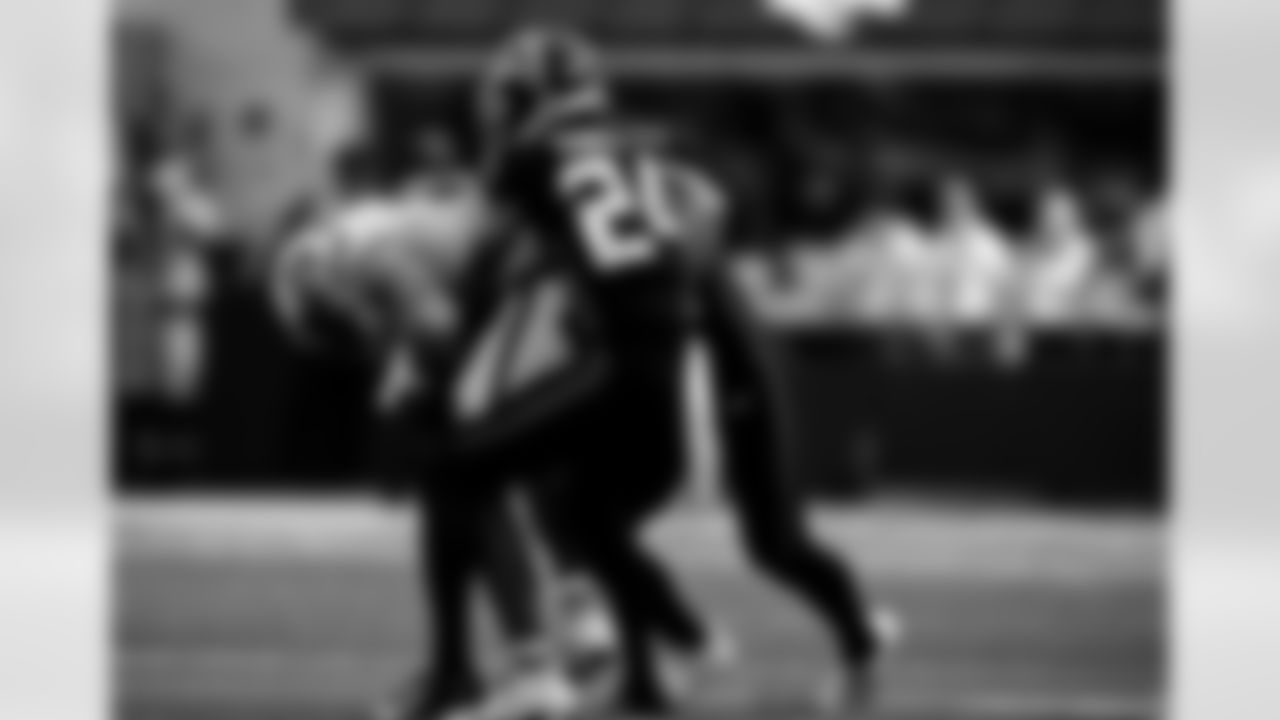 Atlanta Falcons cornerback A.J. Terrell #24 makes a tackle against the Los Angeles Rams at SoFi Stadium in Inglewood, California on Sunday, September 18, 2022. (Photo by Brandon Magnus/Atlanta Falcons)