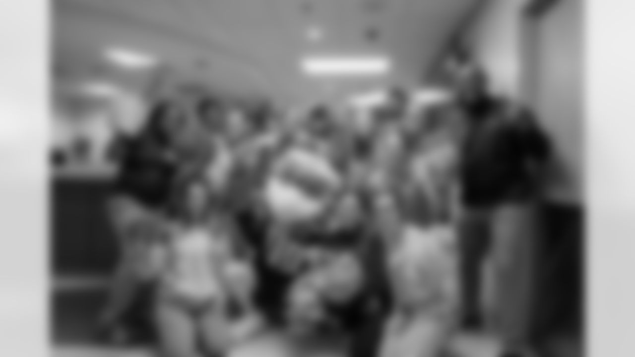 Scenes from Freddie the Falcon visiting Scottish Rite and Egleston Children's Hospitals in Atlanta, Ga. on Wednesday, May 15, 2024. (Steven Burroughs/Atlanta Falcons)