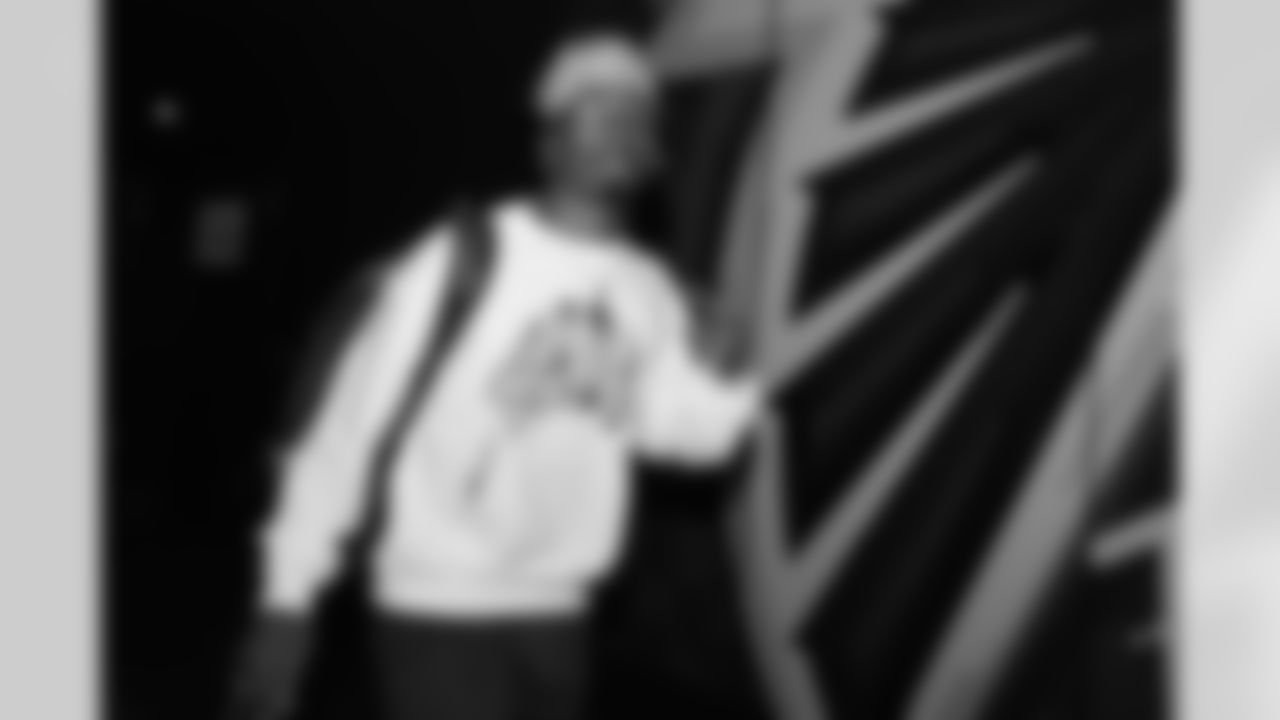 Atlanta Falcons cornerback Dee Alford #20 arrives prior to the Week 10 Game against the Indianapolis Colts at Olympic Stadium in Berlin, Germany on Sunday, November 9, 2025. (Photo by Taylor McLaughlin/Atlanta Falcons)