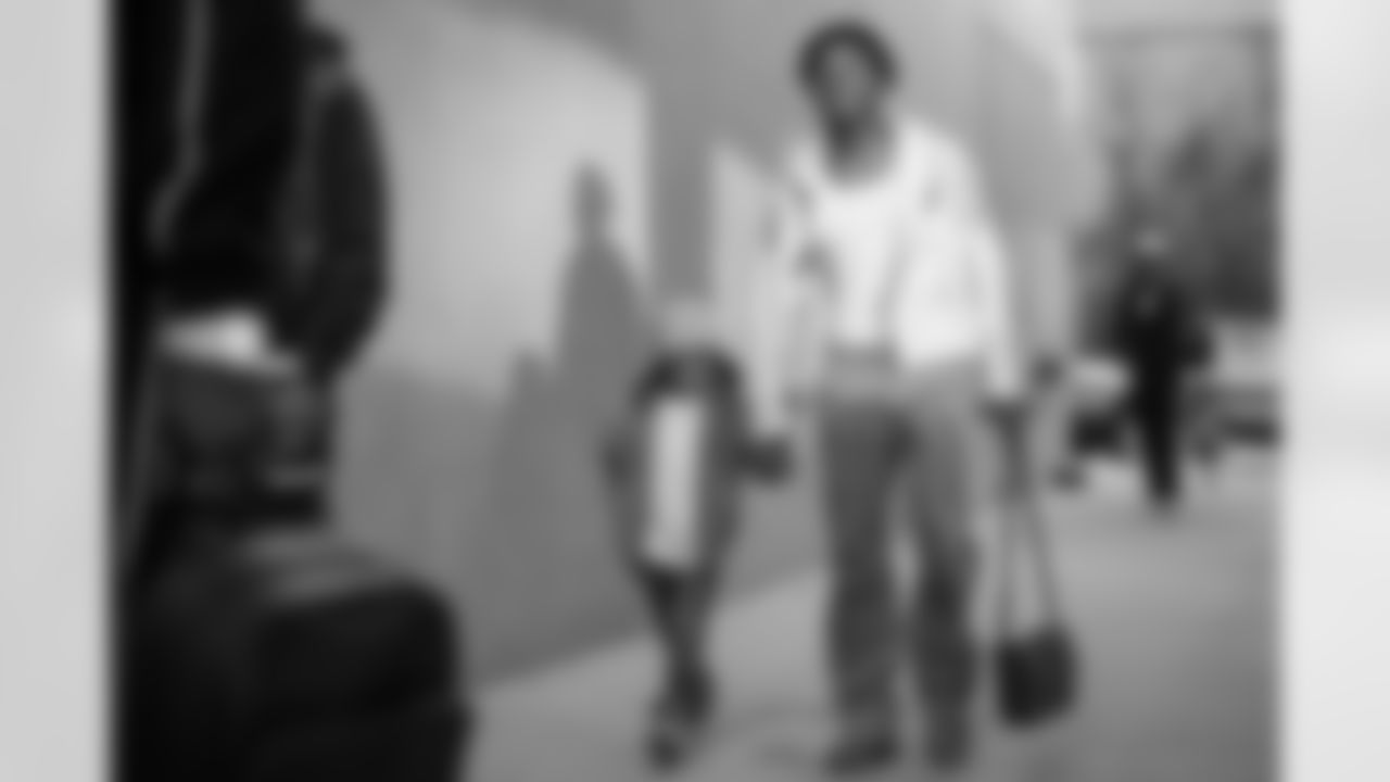 Atlanta Falcons cornerback Natrone Brooks #35 arrives before the Week 17 Game against the Los Angeles Rams at Mercedes-Benz Stadium in Atlanta, Georgia on Monday, December 29, 2025. (Photo by Jay Bendlin/Atlanta Falcons)