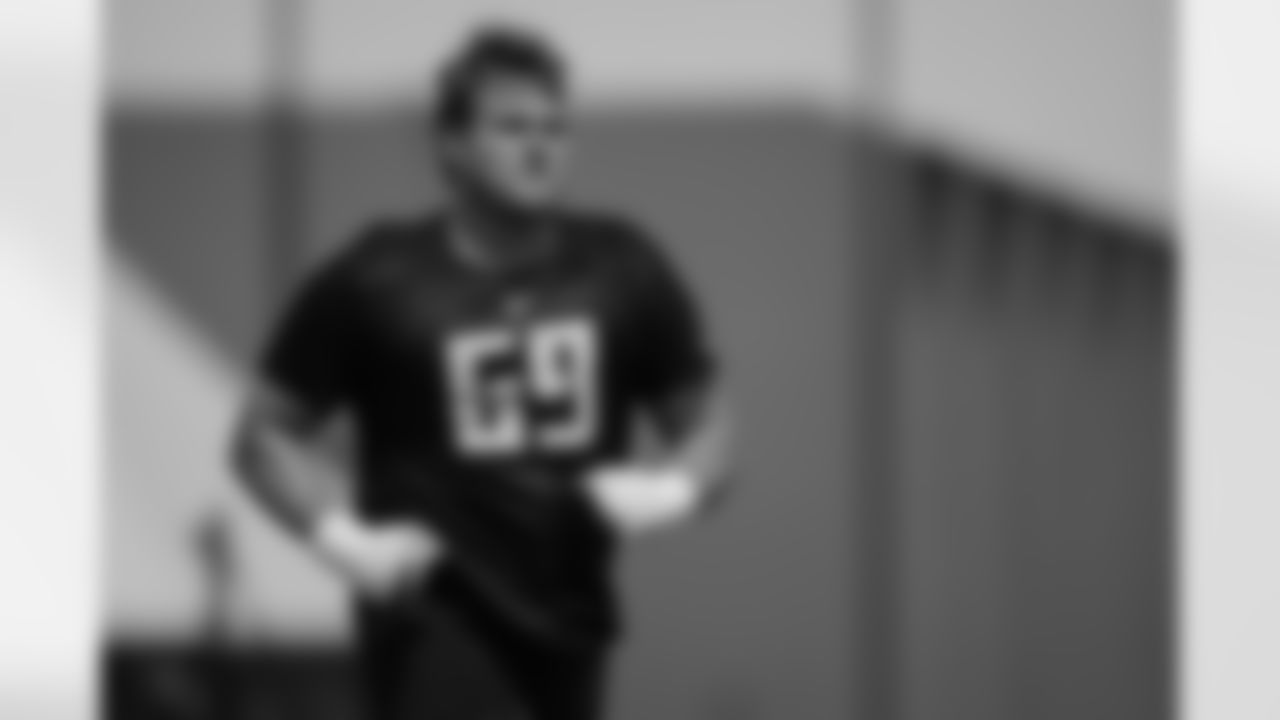 Atlanta Falcons offensive lineman Jack Nelson #69 during a Phase two practice at Atlanta Falcons Training Facility in Flowery Branch, Georgia, on Tuesday, May 20, 2025. (Photo by Jay Bendlin/Atlanta Falcons)