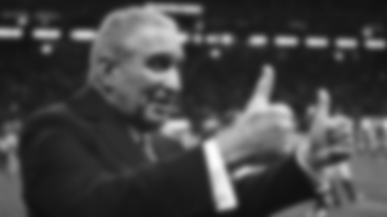 Atlanta Falcons owner Arthur Blank reacts after the victory against the Carolina Panthers at Mercedes-Benz Stadium in Atlanta, Georgia on Sunday, October 30, 2022. (Photo by Brandon Magnus/Atlanta Falcons)