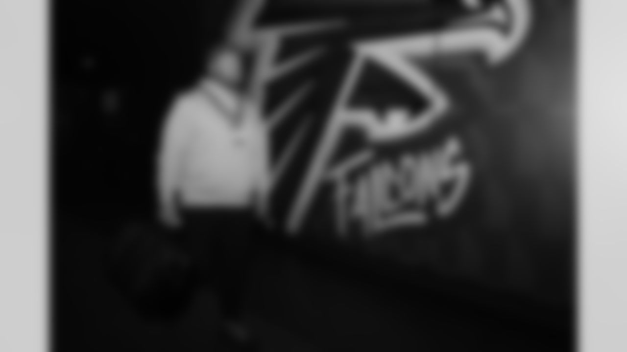 Atlanta Falcons offensive lineman Ryan Neuzil #64 arrives prior to the Week 10 Game against the Indianapolis Colts at Olympic Stadium in Berlin, Germany on Sunday, November 9, 2025. (Photo by Taylor McLaughlin/Atlanta Falcons)