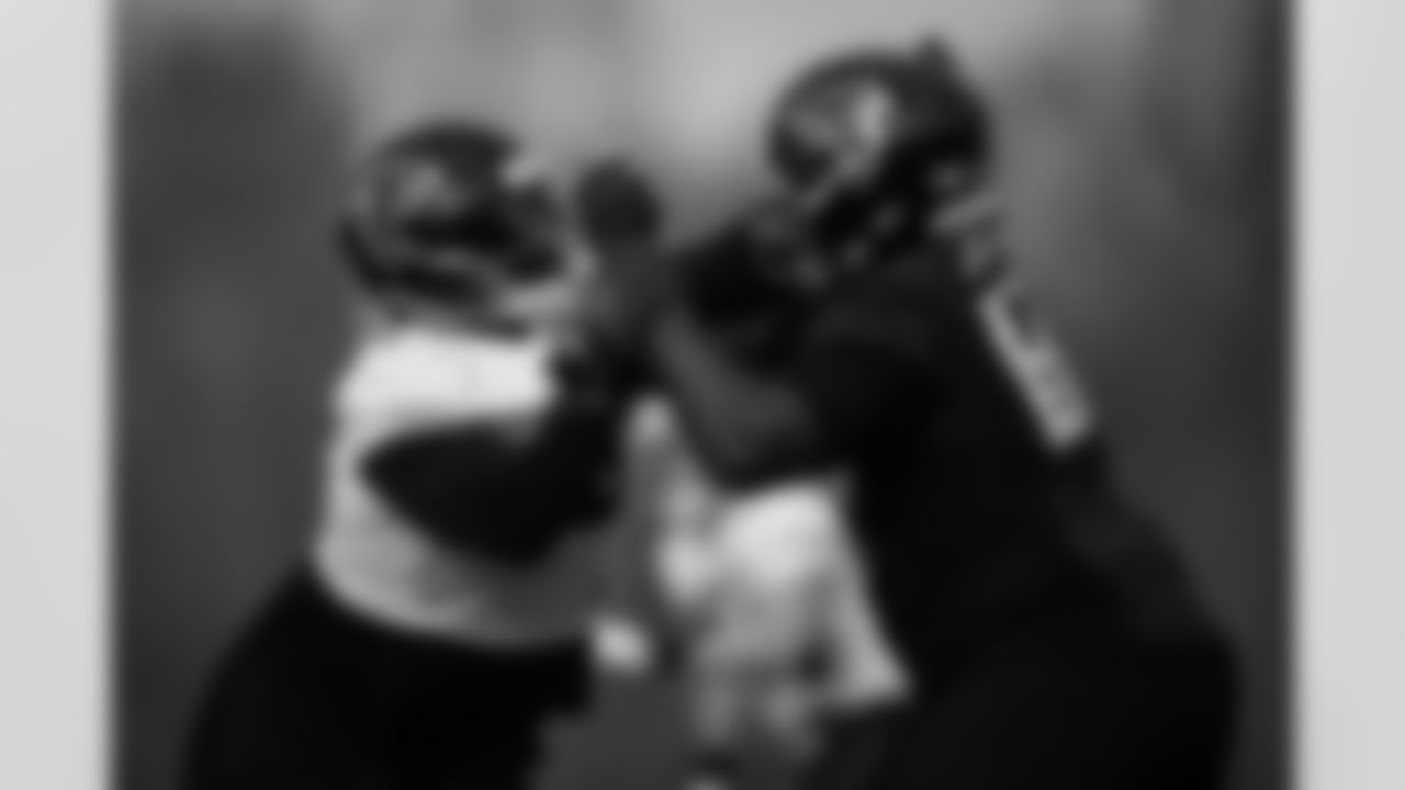 Atlanta Falcons defensive lineman Ruke Orhorhoro #98 during practice at Atlanta Falcons Training Facility in Flowery Branch, Georgia, on Wednesday, December 17, 2025. (Photo by Jay Bendlin/Atlanta Falcons)