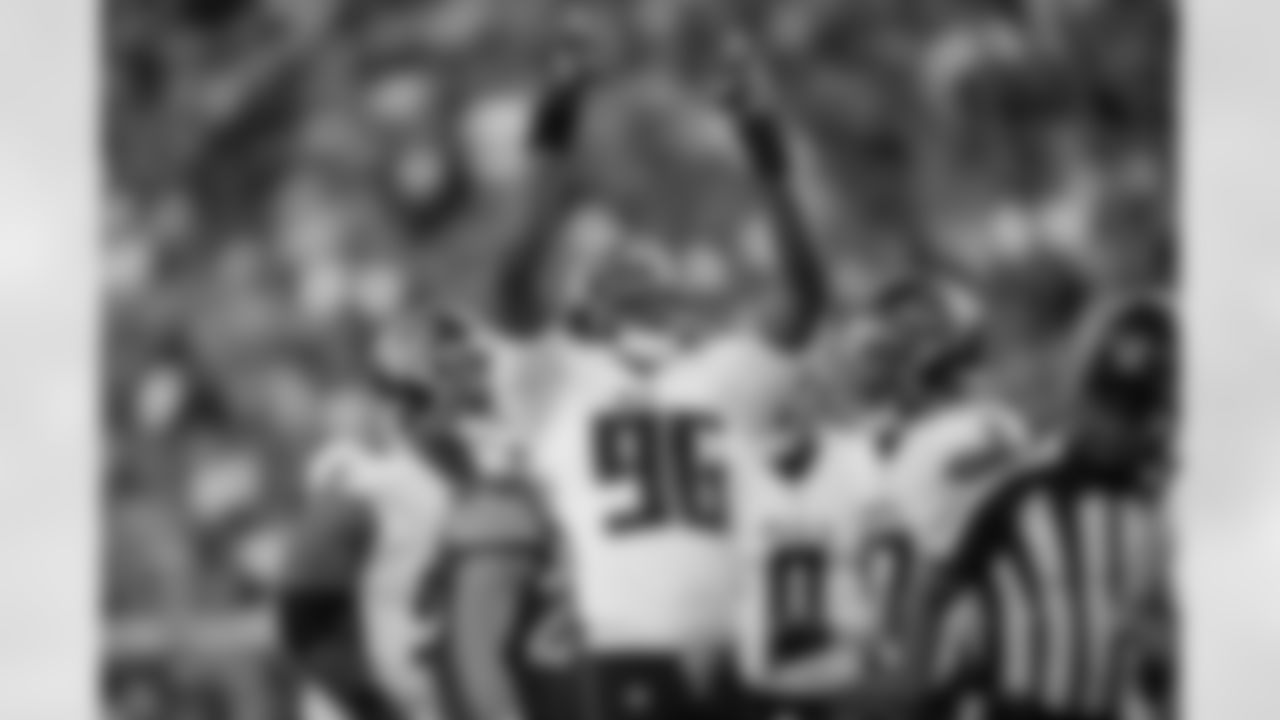 Atlanta Falcons defensive end Zach Harrison #96 reacts during the Week 7 Game against the San Francisco 49ers at Levi's Stadium in Santa Clara, California on Sunday, October 19, 2025. (Photo by Jay Bendlin/Atlanta Falcons)