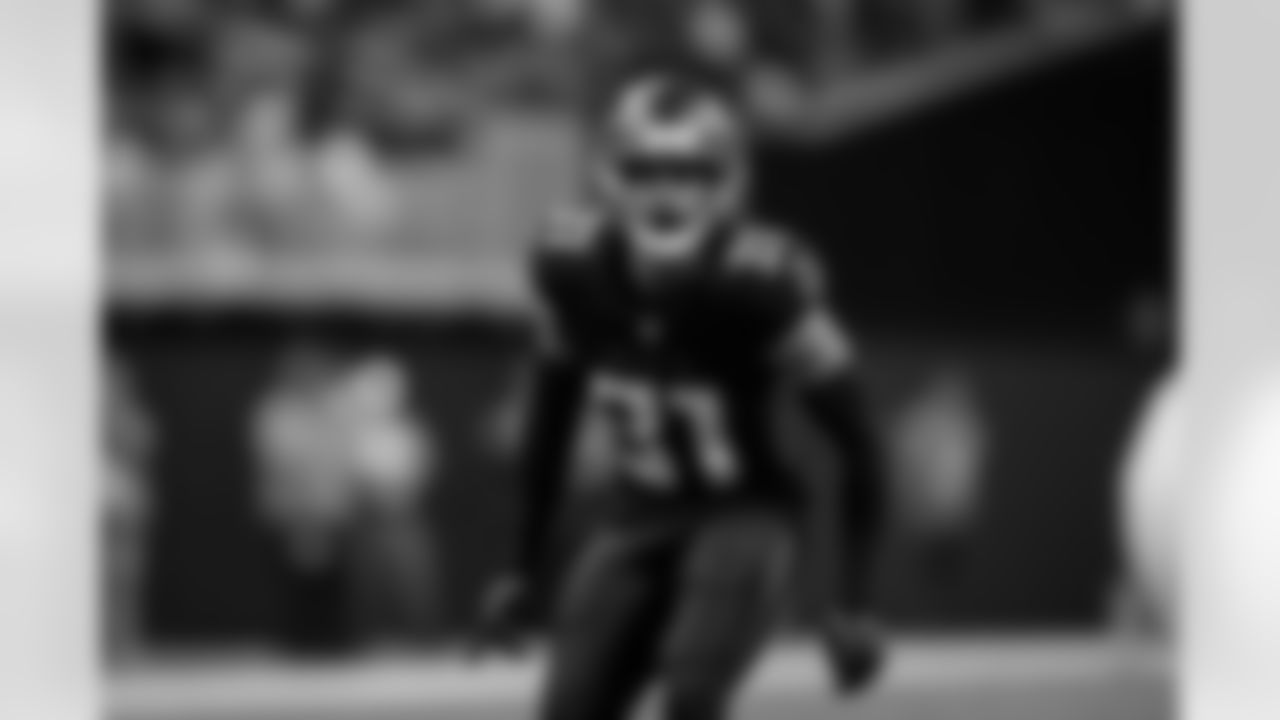 Atlanta Falcons safety Xavier Watts #31 during the Week 14 Game against the Seattle Seahawks at Mercedes-Benz Stadium in Atlanta, Georgia on Sunday, December 7, 2025. (Photo by Jay Bendlin/Atlanta Falcons)