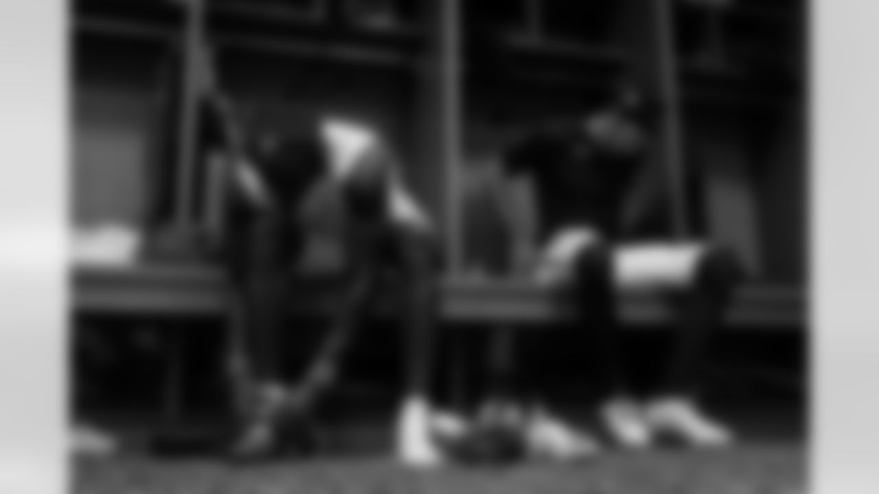 View of the locker room before the Preseason Game against the Dallas Cowboys at AT&T Stadium in Arlington, Texas on Friday, August 22, 2025. (Photo by Jay Bendlin/Atlanta Falcons)