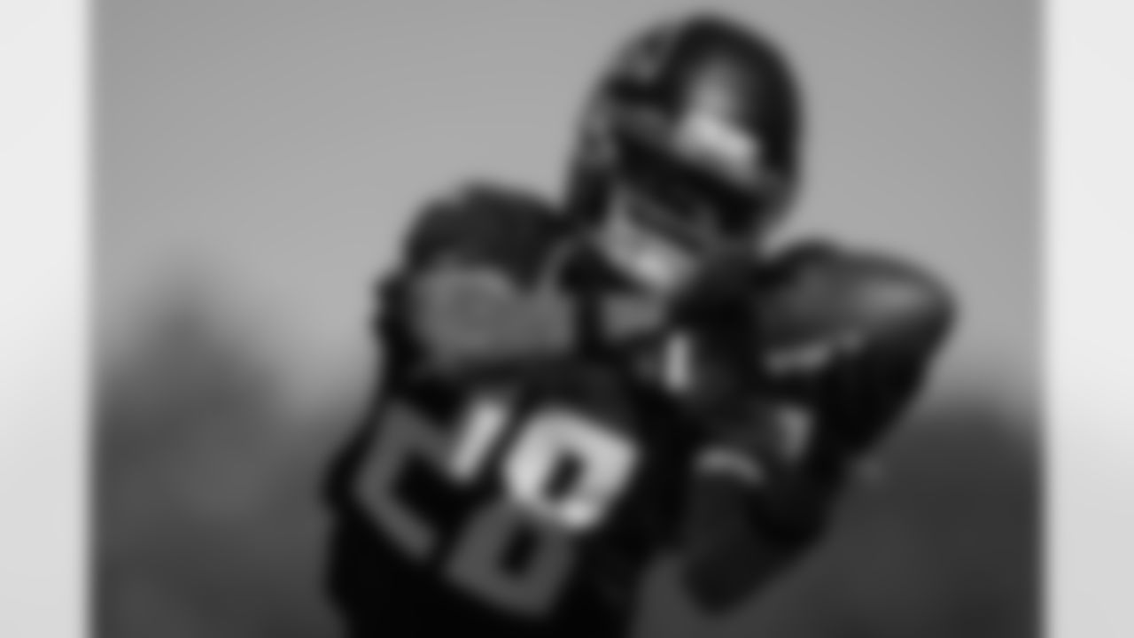 Atlanta Falcons cornerback Mike Ford Jr. #28 during practice at AT&T Training Camp at Atlanta Falcons Training Facility in Flowery Branch, Georgia, on Sunday, July 27, 2025. (Photo by Jay Bendlin/Atlanta Falcons)