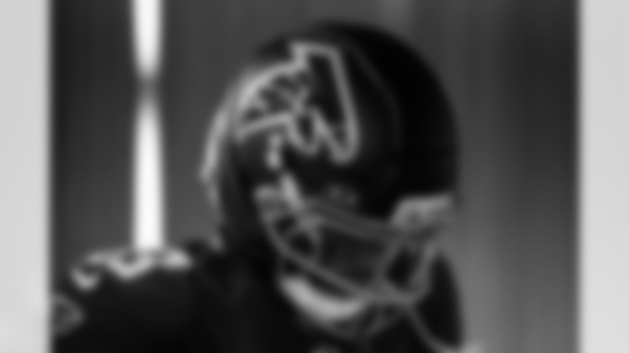 A helmet detail in the locker room before the Week 18 Game against the New Orleans Saints at Mercedes-Benz Stadium in Atlanta, Georgia on Sunday, January 4, 2026. (Photo by Brandon Magnus/Atlanta Falcons)