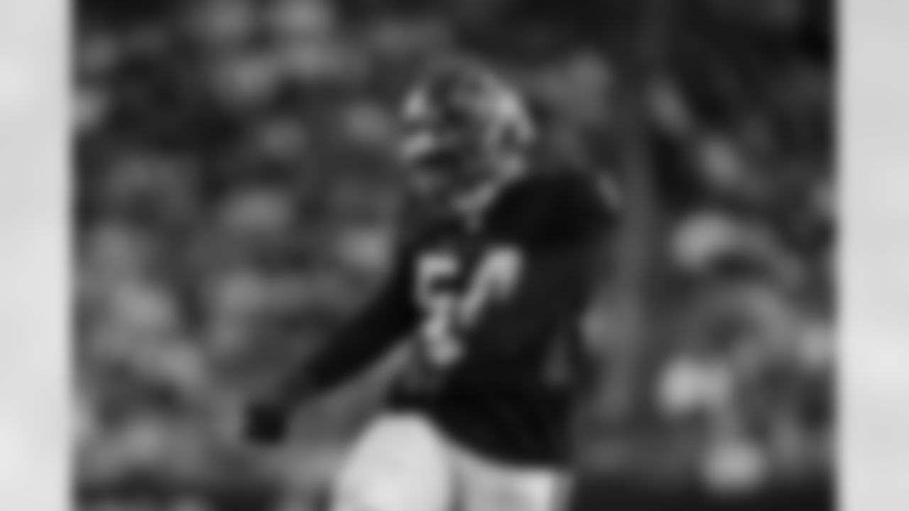 Atlanta Falcons defensive tackle Brandon Dorlus #54 celebrates after making a sack during the Week 16 Game against the Arizona Cardinals at State Farm Stadium in Glendale, Arizona on Sunday, December 21, 2025. (Photo by Taylor McLaughlin/Atlanta Falcons)