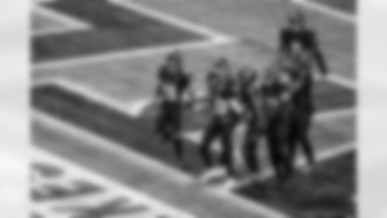 Atlanta Falcons cornerback Dee Alford #20 makes an interception during the Week 18 Game against the New Orleans Saints at Mercedes-Benz Stadium in Atlanta, Georgia on Sunday, January 4, 2026. (Photo by Steven Burroughs/Atlanta Falcons)