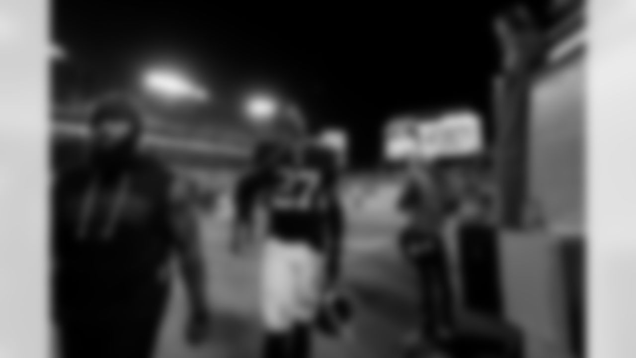 Atlanta Falcons edge rusher James Pearce Jr. #27 during the Week 15 Game against the Tampa Bay Buccaneers at Raymond James Stadium in Tampa, Fla. on Thursday, December 11, 2025. (Photo by Taylor McLaughlin/Atlanta Falcons)