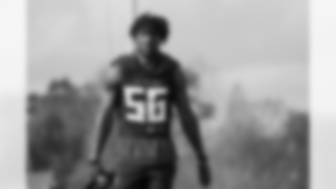 Atlanta Falcons edge rusher Leonard Floyd #56 during practice at Atlanta Falcons Training Facility in Flowery Branch, Georgia, on Wednesday, November 19, 2025. (Photo by Jay Bendlin/Atlanta Falcons)