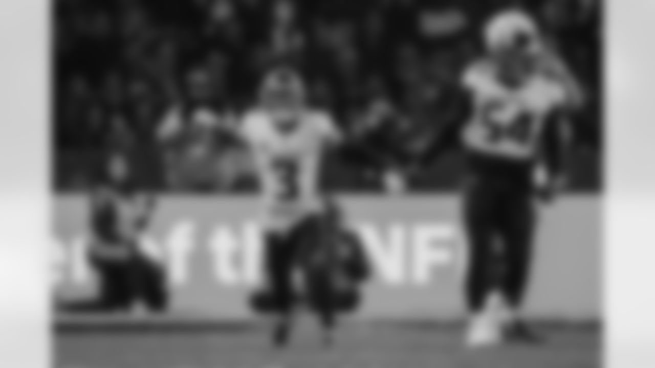 Atlanta Falcons safety Jessie Bates III #3 reacts after a stop during the third quarter of the Week 10 Game against the Indianapolis Colts at Olympic Stadium in Berlin, Germany on Sunday, November 9, 2025. (Photo by Taylor McLaughlin/Atlanta Falcons)