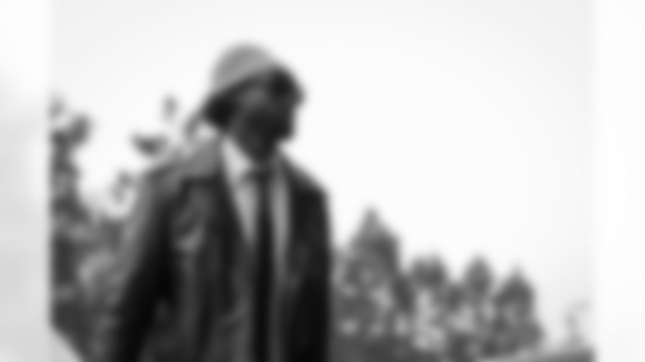 Atlanta Falcons safety Jordan Fuller #29 arrives before the Week 14 Game against the Seattle Seahawks at Mercedes-Benz Stadium in Atlanta, Georgia on Sunday, December 7, 2025. (Photo by Karl Moore/Atlanta Falcons)