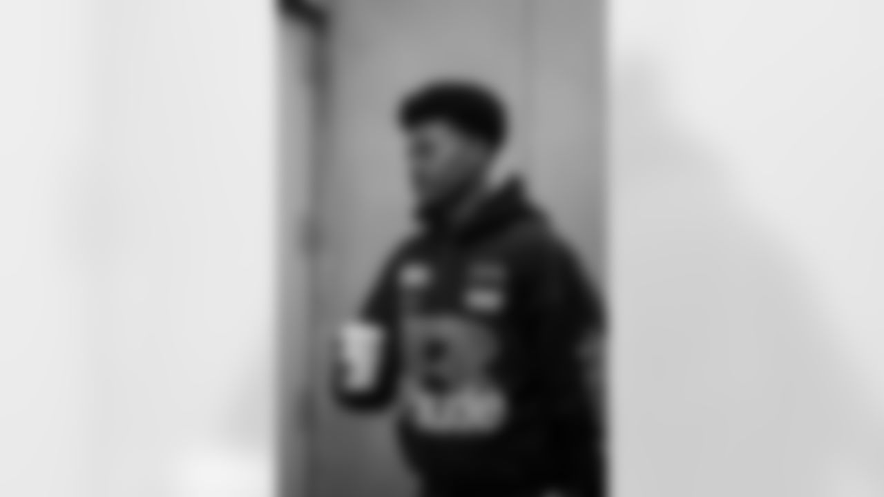 Atlanta Falcons wide receiver Jamal Agnew #14 arrives before the Week 8 Game against the Miami Dolphins at Mercedes-Benz Stadium in Atlanta, Georgia on Sunday, October 26, 2025. (Photo by Taylor McLaughlin/Atlanta Falcons)