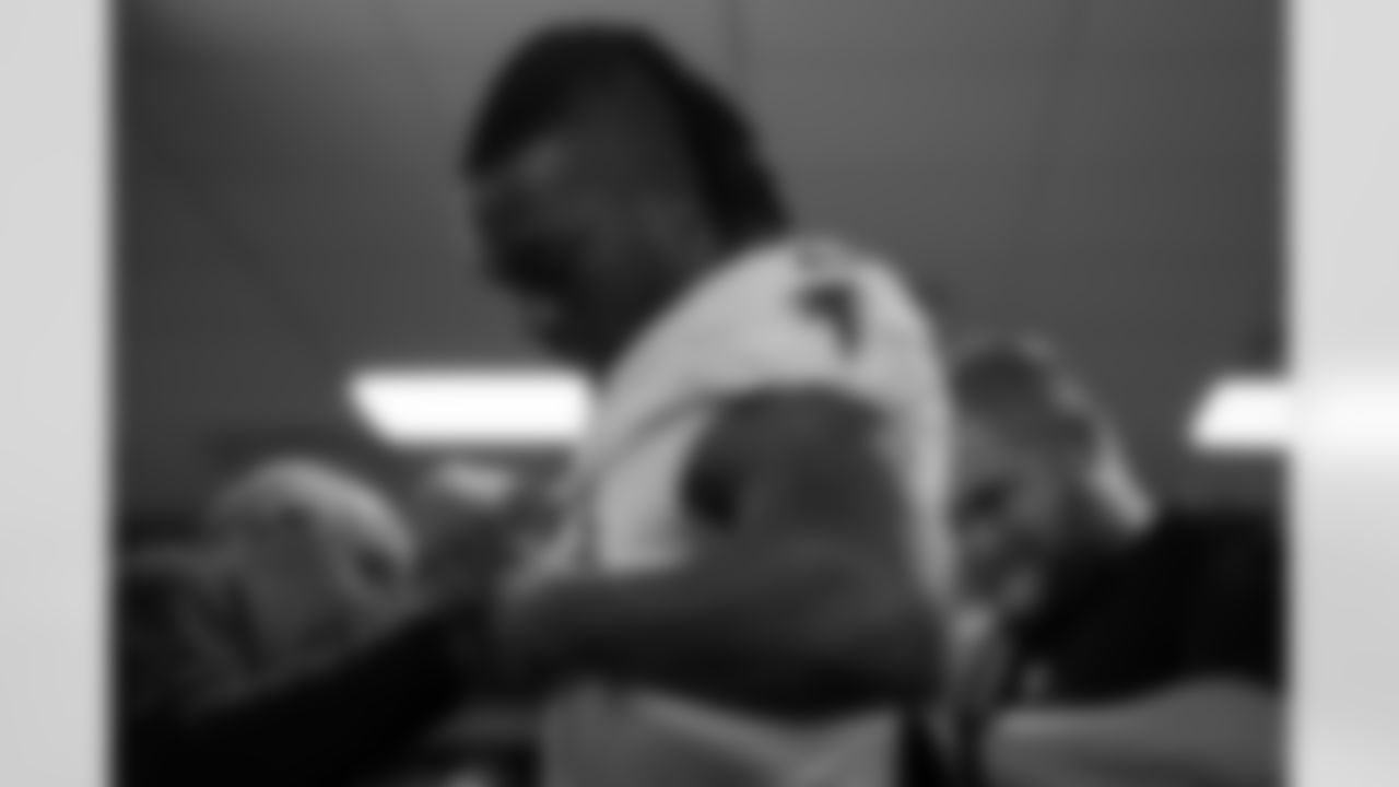 Atlanta Falcons running back Bijan Robinson #7 in the locker room during the Week 7 Game against the San Francisco 49ers at Levi's Stadium in Santa Clara, California on Sunday, October 19, 2025. (Photo by Jay Bendlin/Atlanta Falcons)