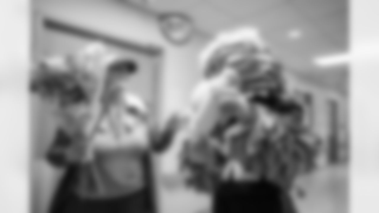 Scenes from Freddie the Falcon visiting Scottish Rite and Egleston Children's Hospitals in Atlanta, Ga. on Wednesday, May 15, 2024. (Steven Burroughs/Atlanta Falcons)