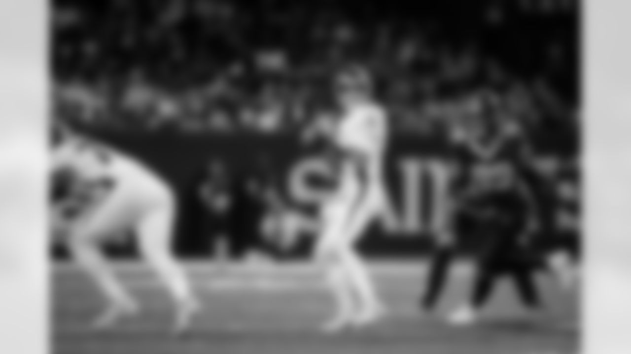 Atlanta Falcons quarterback Kirk Cousins #18 throws during the Week 12 Game against the New Orleans Saints at Caesars Superdome in New Orleans, Louisiana on Sunday, November 23, 2025. (Photo by Jay Bendlin/Atlanta Falcons)