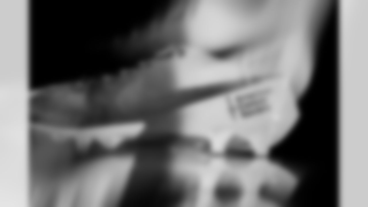 Photos of Atlanta Falcons cornerback Natrone Brooks #35's cleats for My Cause My Cleats at the Atlanta Falcons Training Facility in Flowery Branch, Ga. on Tuesday, November 18, 2025. (Photo by Taylor McLaughlin/Atlanta Falcons)