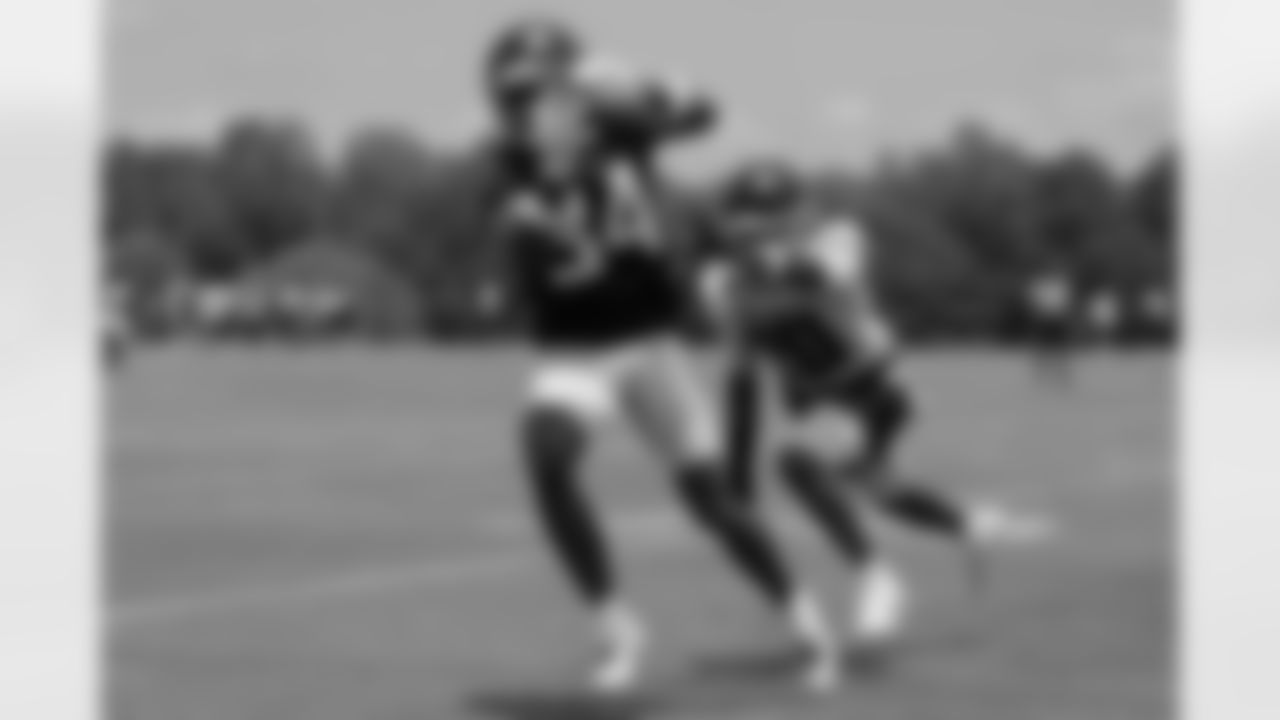 Atlanta Falcons wide receiver Ray-Ray McCloud III #34 during OTAs at Atlanta Falcons Training Facility in Flowery Branch, Georgia, on Tuesday, May 21, 2024. (Photo by Taylor McLaughlin/Atlanta Falcons)