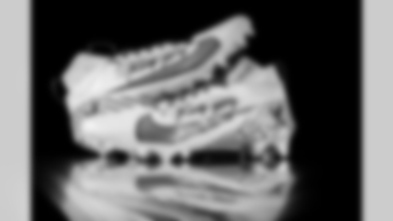 Photos of Atlanta Falcons wide receiver Chris Blair #19's cleats for My Cause My Cleats at the Atlanta Falcons Training Facility in Flowery Branch, Ga. on Thursday, November 20, 2025. (Photo by Taylor McLaughlin/Atlanta Falcons)