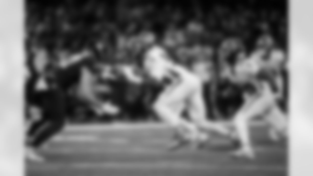 XXXXX blocks during the Week 12 Game against the New Orleans Saints at Caesars Superdome in New Orleans, Louisiana on Sunday, November 23, 2025. (Photo by Jay Bendlin/Atlanta Falcons)