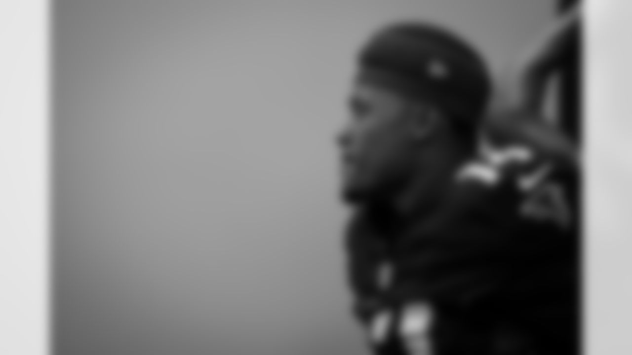 Atlanta Falcons wide receiver Jamal Agnew #14 in the locker room before the Preseason Game against the Dallas Cowboys at AT&T Stadium in Arlington, Texas on Friday, August 22, 2025. (Photo by Jay Bendlin/Atlanta Falcons)