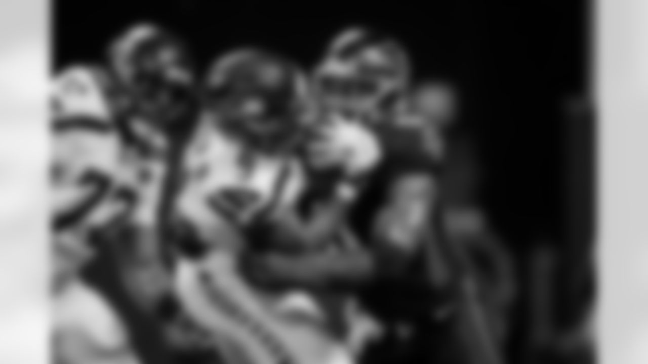 Atlanta Falcons outside linebacker Divine Deablo #0 during the Week 14 Game against the Seattle Seahawks at Mercedes-Benz Stadium in Atlanta, Georgia on Sunday, December 7, 2025. (Photo by Jay Bendlin/Atlanta Falcons)