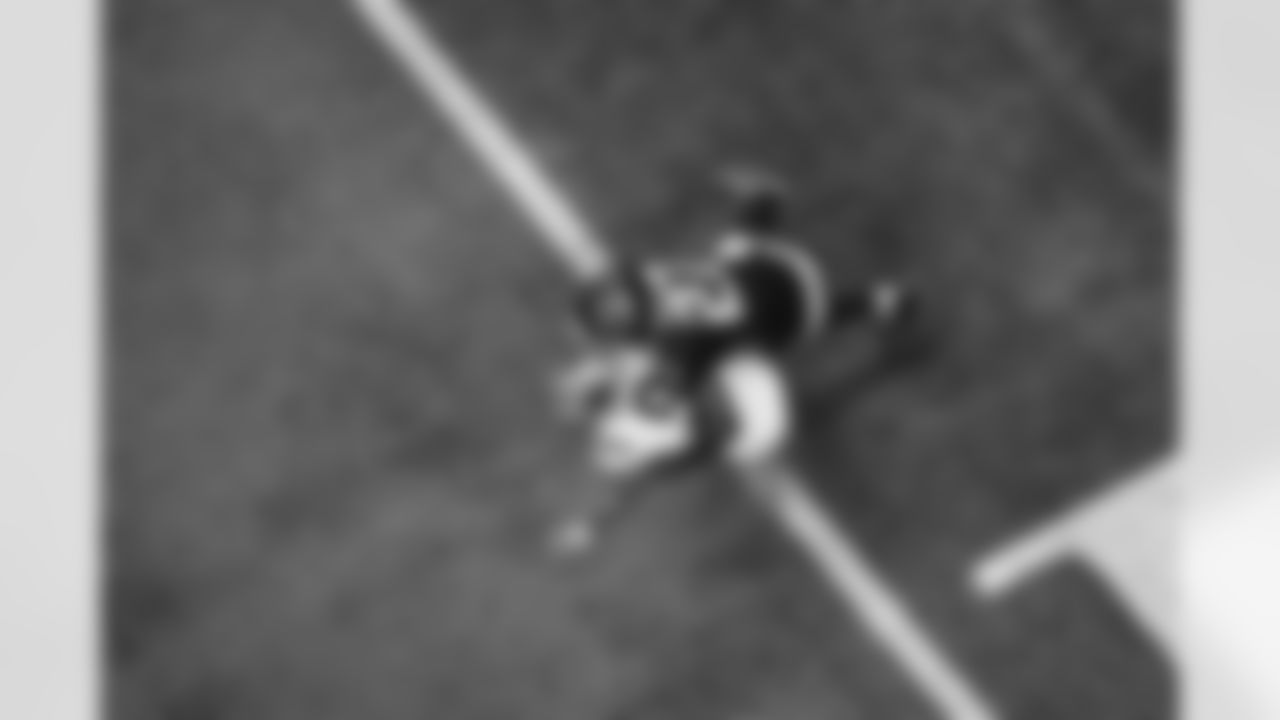 Atlanta Falcons edge rusher James Pearce Jr. #27 makes a sack during the Week 11 Game against the Carolina Panthers at Mercedes-Benz Stadium in Atlanta, Georgia on Sunday, November 16, 2025. (Photo by Brandon Magnus/Atlanta Falcons)