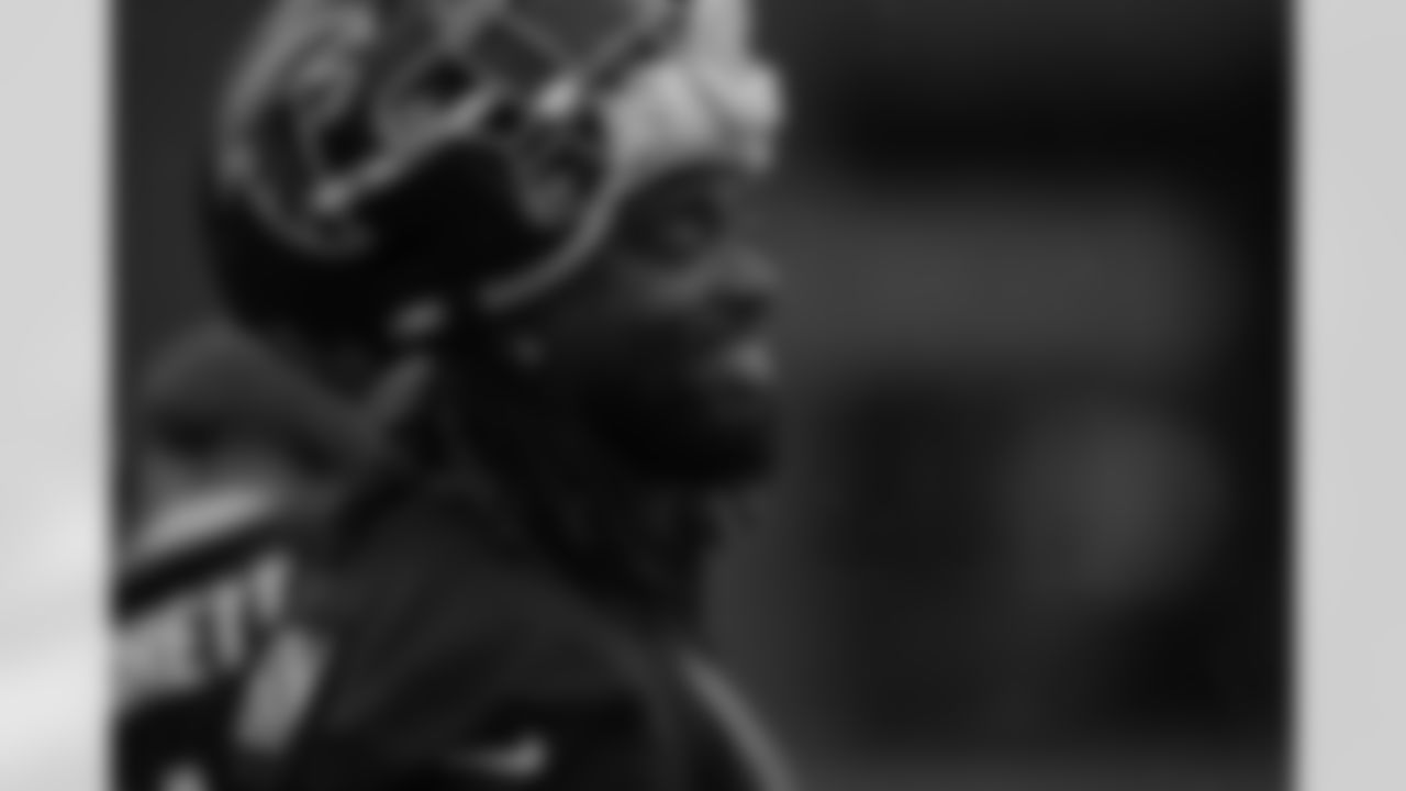 Atlanta Falcons defensive lineman Ta'Quon Graham #95 during practice at Atlanta Falcons Training Facility in Flowery Branch, Georgia, on Thursday, September 12, 2024. (Photo by Jay Bendlin/Atlanta Falcons)
