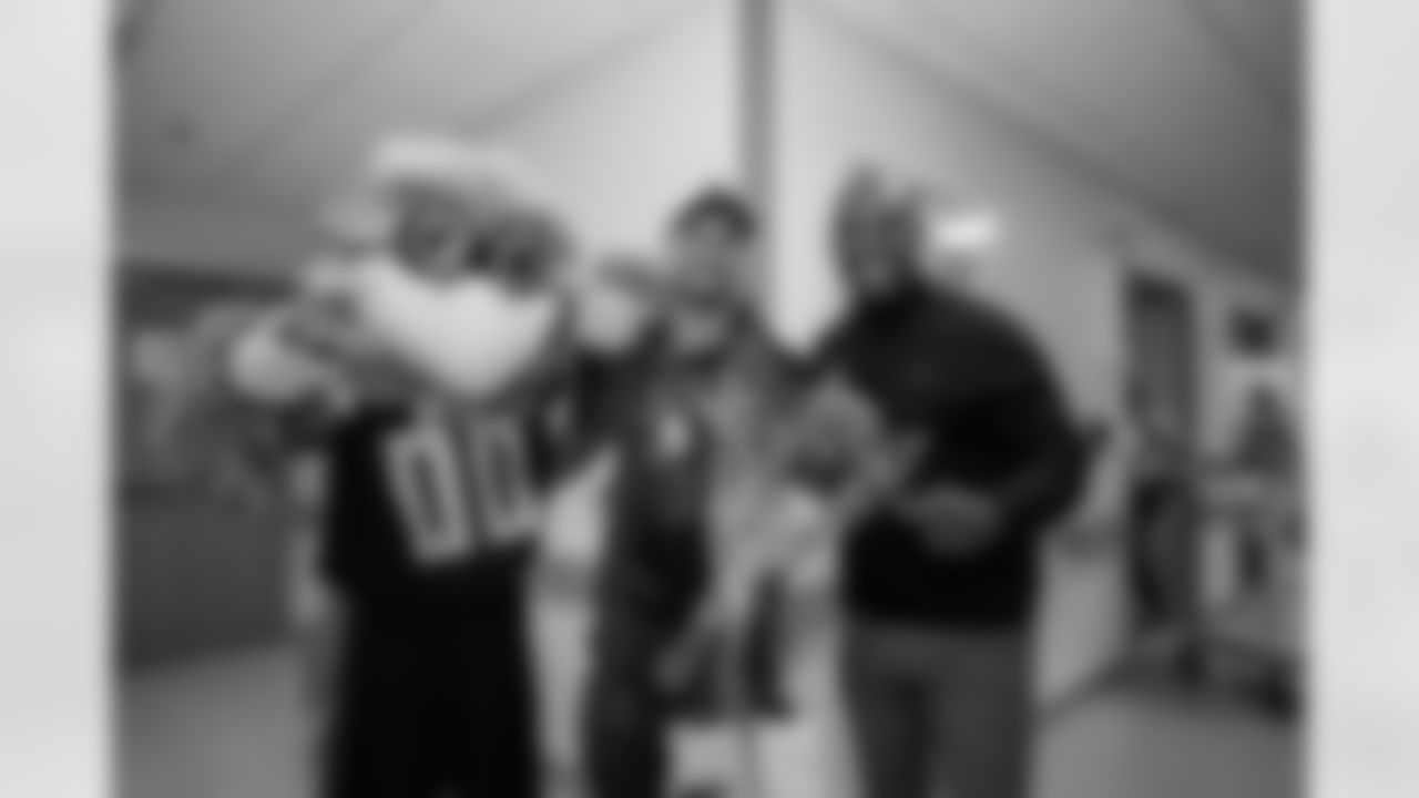 Scenes from Freddie the Falcon visiting Scottish Rite and Egleston Children's Hospitals in Atlanta, Ga. on Wednesday, May 15, 2024. (Steven Burroughs/Atlanta Falcons)
