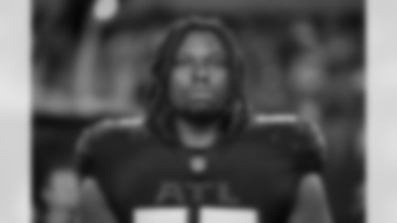 Atlanta Falcons offensive lineman Jordan Williams #62 looks on before the Preseason Game against the Dallas Cowboys at AT&T Stadium in Arlington, Texas on Friday, August 22, 2025. (Photo by Jay Bendlin/Atlanta Falcons)