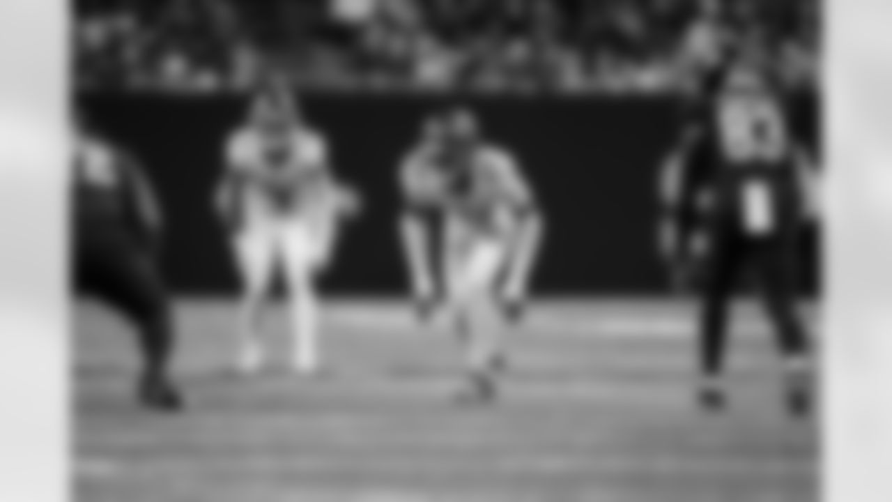 Atlanta Falcons edge rusher James Pearce Jr. #27 during the Week 12 Game against the New Orleans Saints at Caesars Superdome in New Orleans, Louisiana on Sunday, November 23, 2025. (Photo by Jay Bendlin/Atlanta Falcons)