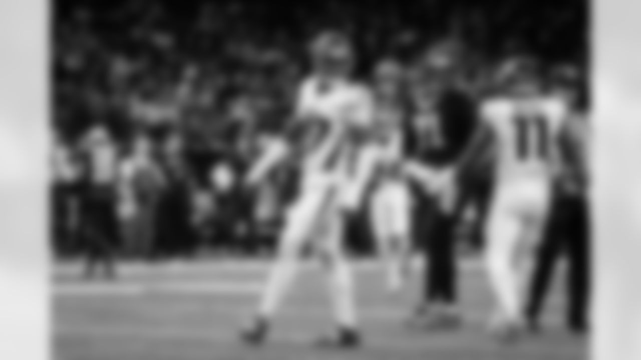 Atlanta Falcons edge rusher James Pearce Jr. #27 during the Week 12 Game against the New Orleans Saints at Caesars Superdome in New Orleans, La. on Sunday, November 23, 2025. (Photo by Taylor McLaughlin/Atlanta Falcons)