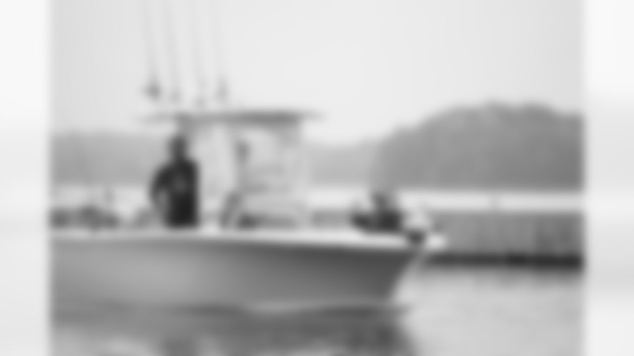 Scenes from Fishing With The Falcons at Lake Lanier and Pelican Pete's in Cumming, Ga. on Tuesday, September 24, 2024. (Steven Burroughs/Atlanta Falcons)