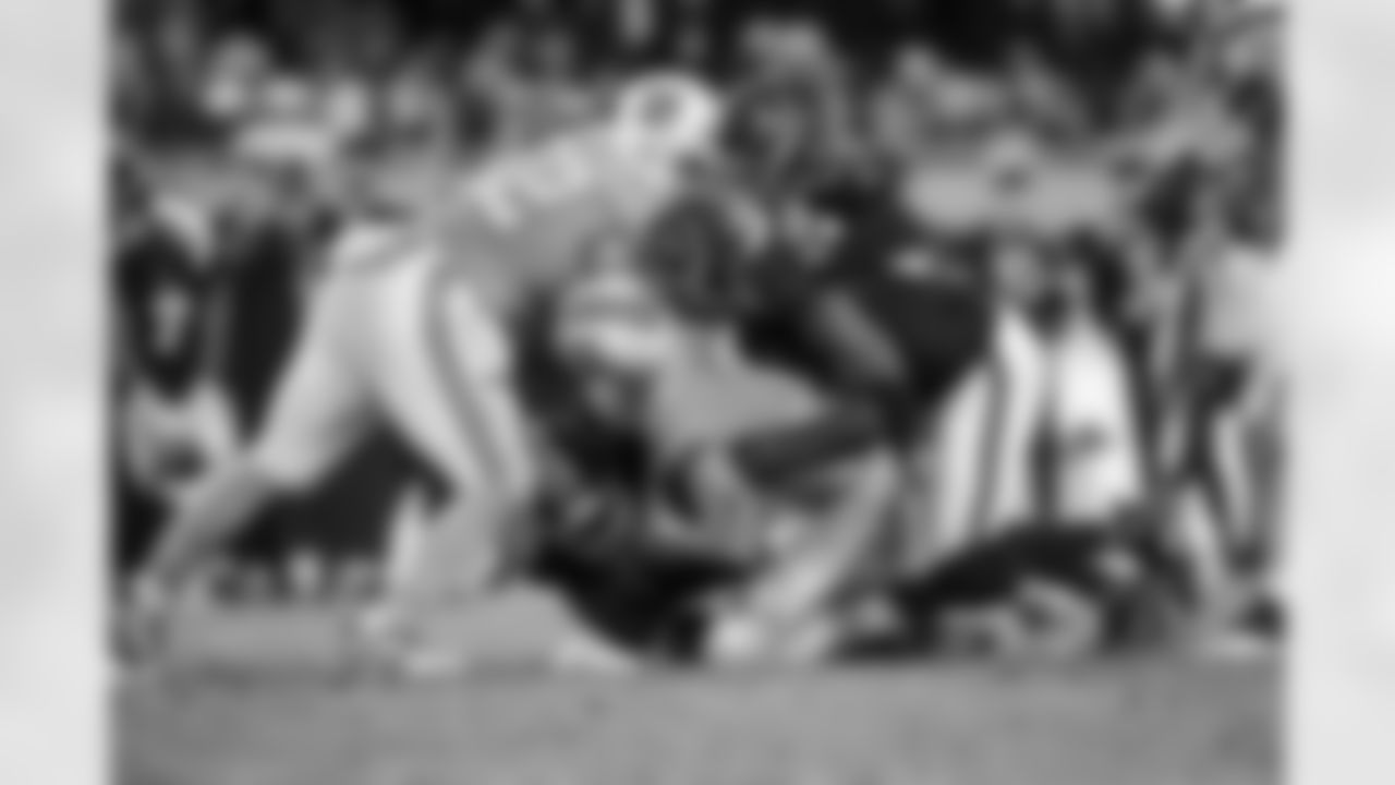 Atlanta Falcons edge rusher Jalon Walker #11, Atlanta Falcons defensive tackle Brandon Dorlus #54 and Atlanta Falcons outside linebacker Divine Deablo #0 combine for a sack during the Week 15 Game against the Tampa Bay Buccaneers at Raymond James Stadium in Tampa, Florida on Thursday, December 11, 2025. (Photo by Jay Bendlin/Atlanta Falcons)