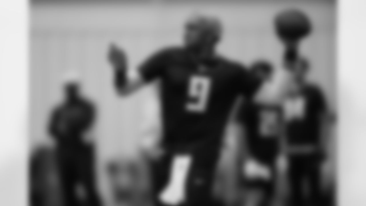 Atlanta Falcons quarterback Michael Penix Jr. #9 during a workout during the offseason program at Atlanta Falcons Training Facility in Flowery Branch, Georgia, on Monday, May 12, 2025. (Photo by Jay Bendlin/Atlanta Falcons)