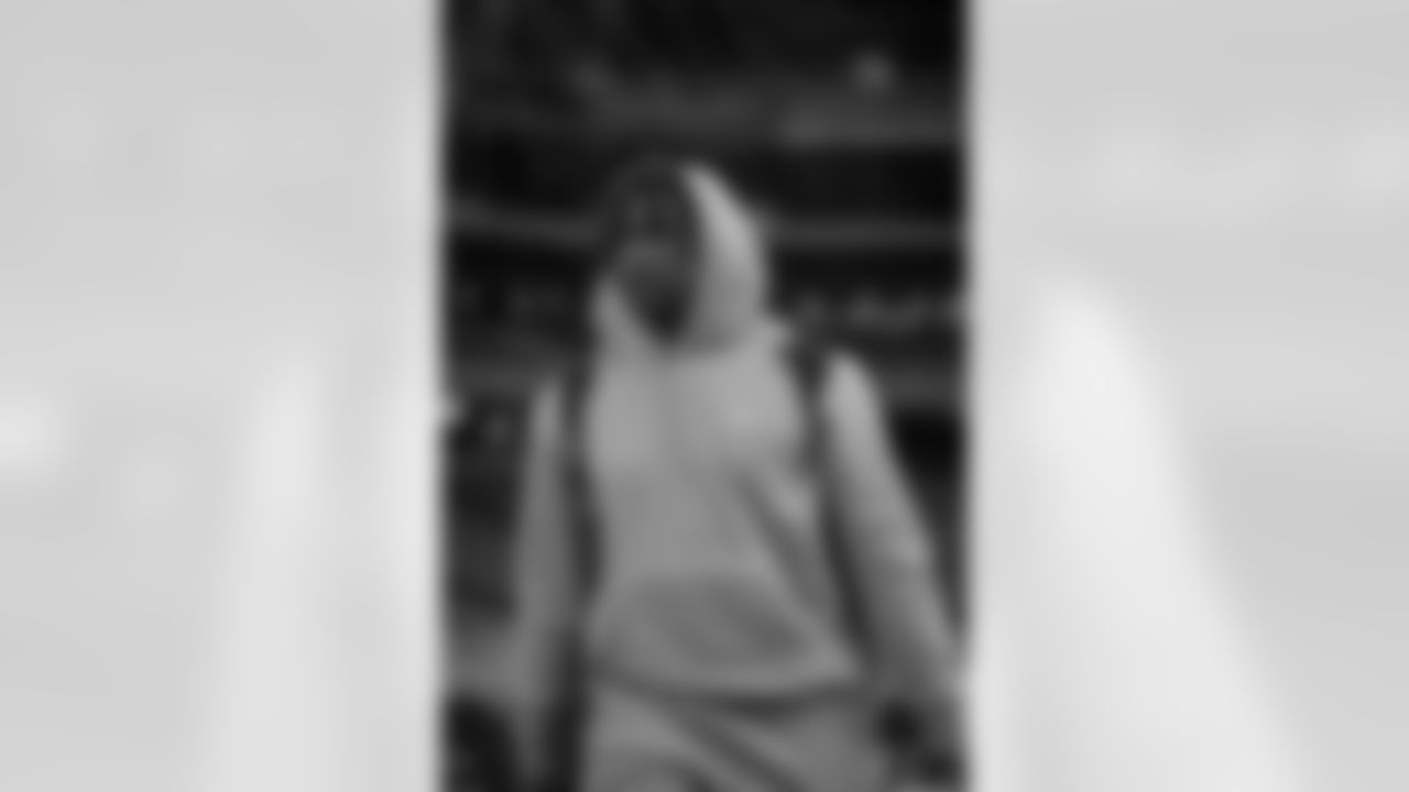 Atlanta Falcons defensive tackle Brandon Dorlus #54 arrives before the Week 16 Game against the Arizona Cardinals at State Farm Stadium in Glendale, Arizona on Sunday, December 21, 2025. (Photo by Taylor McLaughlin/Atlanta Falcons)