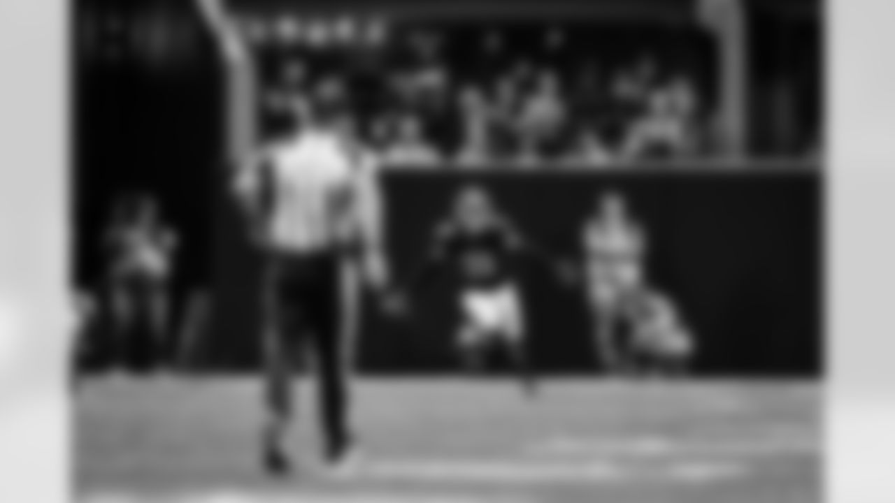 Atlanta Falcons safety Xavier Watts #31 intercepts the ball during the Week 17 Game against the Los Angeles Rams at Mercedes-Benz Stadium in Atlanta, Georgia on Monday, December 29, 2025. (Photo by AJ Reynolds/Atlanta Falcons)