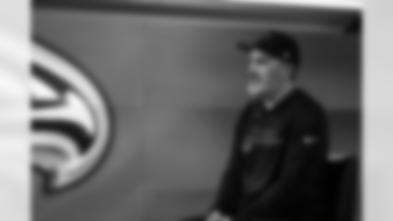 Behind the Scenes of Kevin Stefanski's Interview at the Atlanta Falcons Training Facility in Flowery Branch, Ga. on Wednesday, January 28, 2026. (Photo by Taylor McLaughlin/Atlanta Falcons)