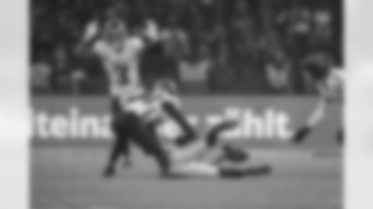 Atlanta Falcons cornerback Dee Alford #20 breaks up a pass during the first quarter of the Week 10 Game against the Indianapolis Colts at Olympic Stadium in Berlin, Germany on Sunday, November 9, 2025. (Photo by Taylor McLaughlin/Atlanta Falcons)