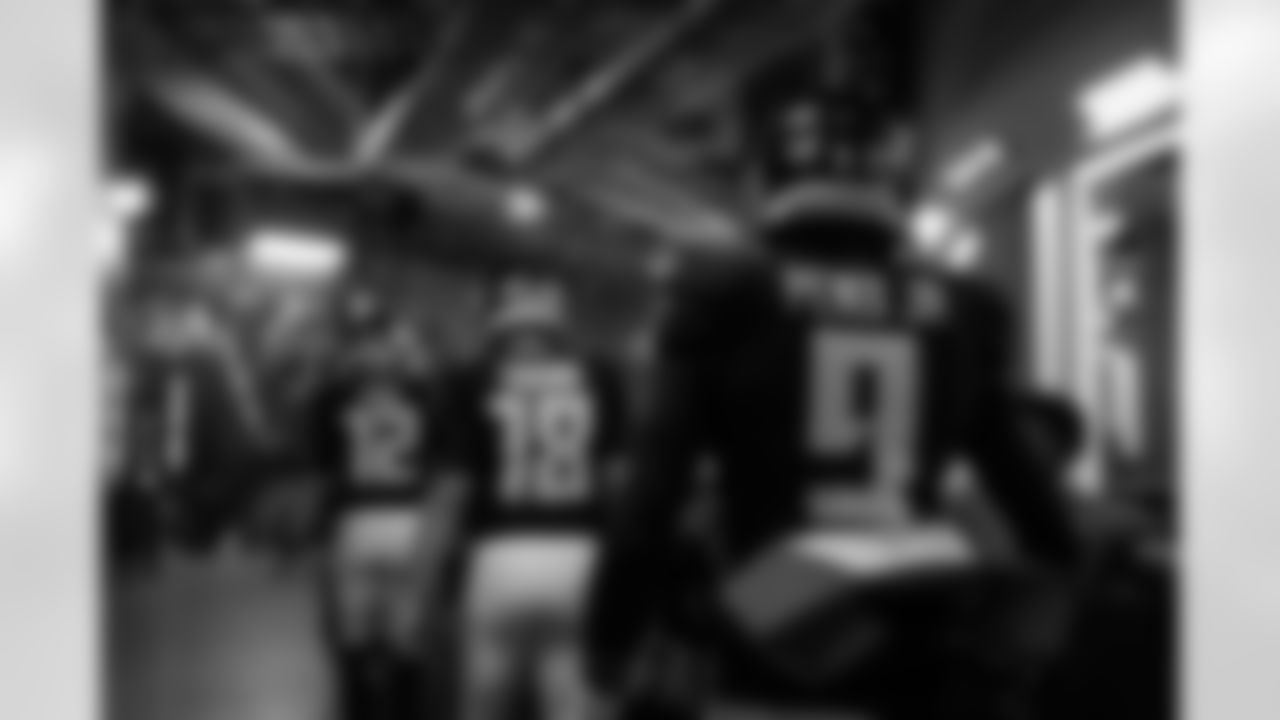 Atlanta Falcons quarterback Michael Penix Jr. #9 before the Preseason Game against the Tennessee Titans at Mercedes-Benz Stadium in Atlanta, Georgia on Friday, August 15, 2025. (Photo by Jay Bendlin/Atlanta Falcons)