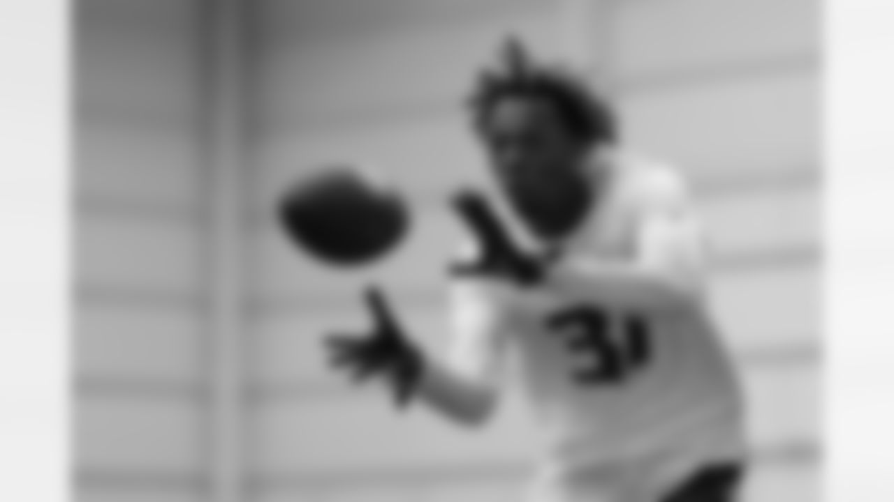 Atlanta Falcons cornerback Cobee Bryant #37 during a workout during the offseason program at Atlanta Falcons Training Facility in Flowery Branch, Georgia, on Monday, May 12, 2025. (Photo by Jay Bendlin/Atlanta Falcons)